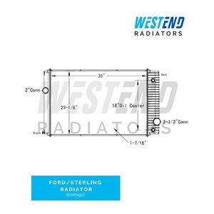 Ford / Sterling Radiator – 1996-2002 (18” Oil Cooler) Various