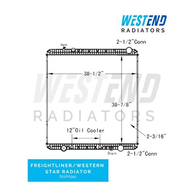 Freightliner / Western Star Radiator – 2008-2014 (12" Oil Cooler) various