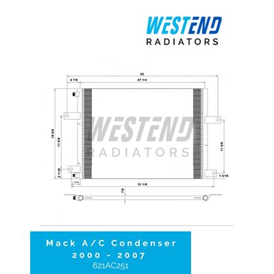 Mack A / C Condenser 2000 - 2007