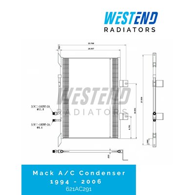 Mack A / C Condenser 1994 - 2006