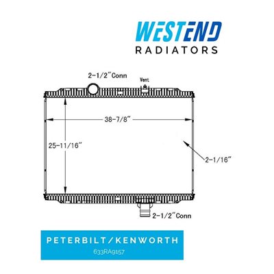 Peterbilt / Kenworth Radiator – 2011-2016 Pete 330 & KW T300 Series